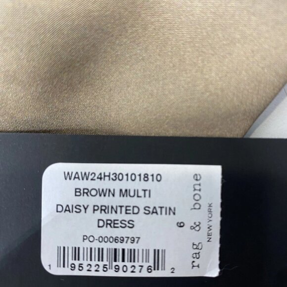 NEW RAG & BONE Daisy Satin Maxi Dress • Size 6 • Brown Multicolor - Picture 12 of 12